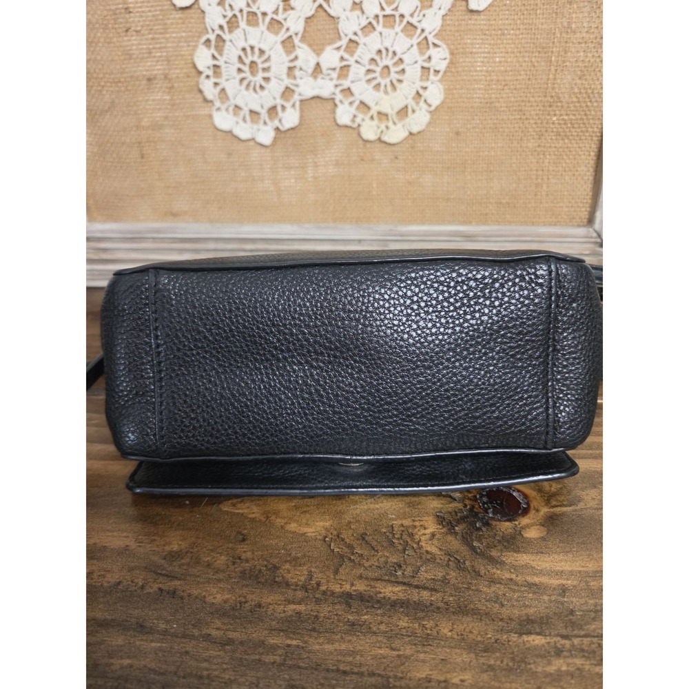 Tory Burch Black Pebbled Leather Thea Messenger Bag Flap Crossbody Purse Tassels - Picture 14 of 16